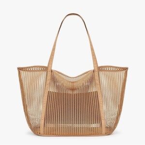 NEW Tan Mesh Tote Bag